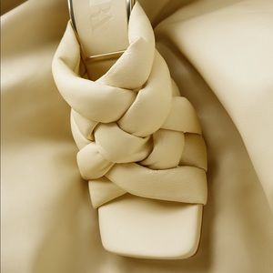 Zara quilted braided leather heel